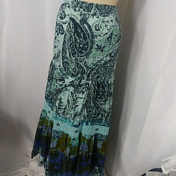 Forbidden Dresses & Skirts - Tiered Turquoise Maxi skirt